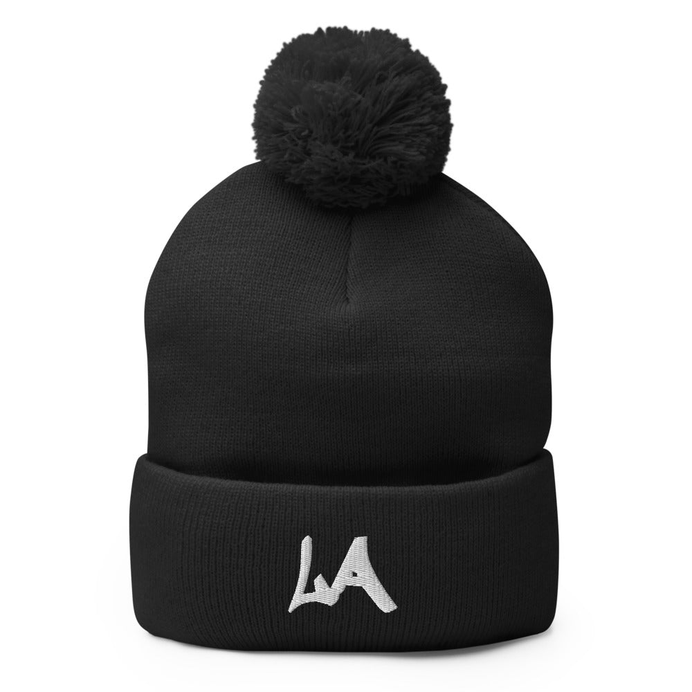 LA Slick D L A Pom Beanie