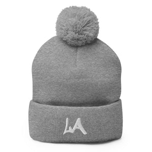 LA Slick D L A Pom Beanie