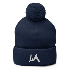 LA Slick D L A Pom Beanie