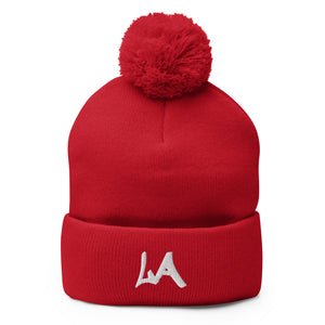 LA Slick D L A Pom Beanie